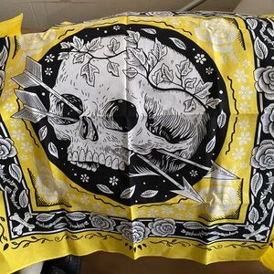 Yellow and white popular Skull x Arrow biker Bandana